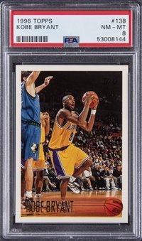 1996-97 Topps #138 Kobe Bryant Rookie Card - PSA NM-MT 8